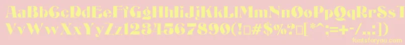 Bizarrerie-fontti – keltaiset fontit vaaleanpunaisella taustalla