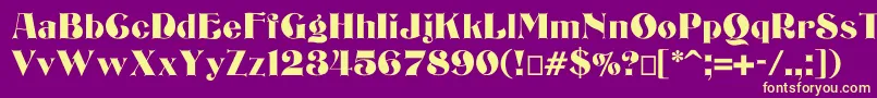 Шрифт Bizarrerie – жёлтые шрифты на фиолетовом фоне