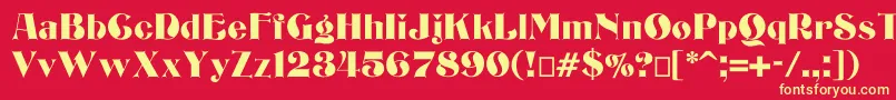 Bizarrerie-fontti – keltaiset fontit punaisella taustalla