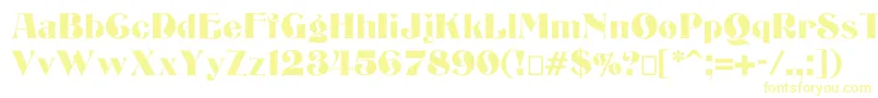 Bizarrerie-fontti – keltaiset fontit valkoisella taustalla
