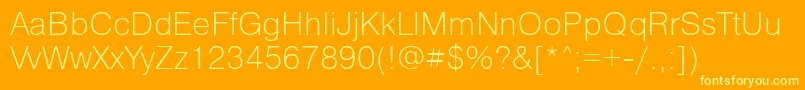 Шрифт Pragmaticalightcftt – жёлтые шрифты на оранжевом фоне