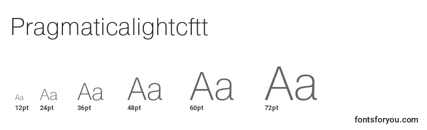 Размеры шрифта Pragmaticalightcftt