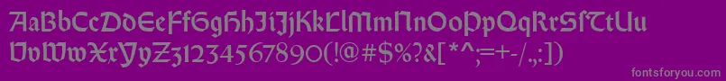 Fonte RundgotischRegular – fontes cinzas em um fundo violeta