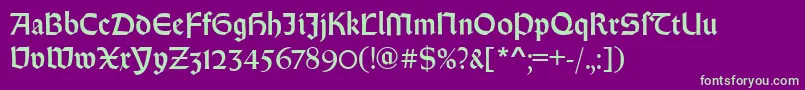 Czcionka RundgotischRegular – zielone czcionki na fioletowym tle