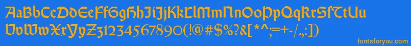 RundgotischRegular Font – Orange Fonts on Blue Background