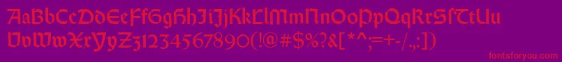 RundgotischRegular Font – Red Fonts on Purple Background