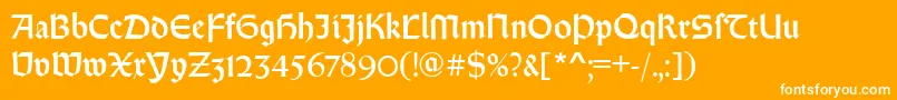 RundgotischRegular Font – White Fonts on Orange Background