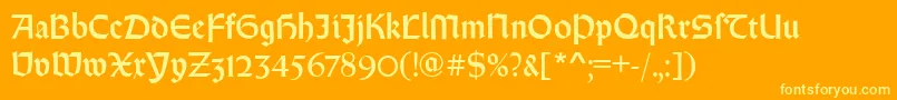 RundgotischRegular Font – Yellow Fonts on Orange Background