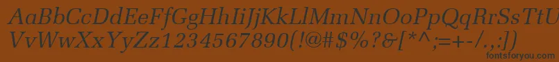 MeliorLtItalic Font – Black Fonts on Brown Background