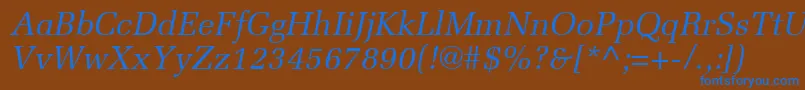 MeliorLtItalic Font – Blue Fonts on Brown Background