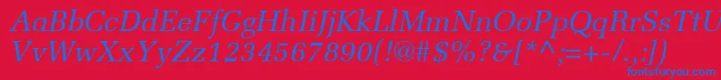 MeliorLtItalic Font – Blue Fonts on Red Background