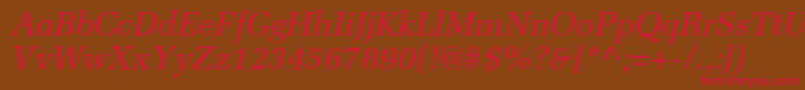 MeliorLtItalic Font – Red Fonts on Brown Background