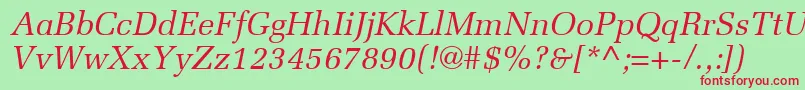 MeliorLtItalic Font – Red Fonts on Green Background