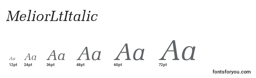 Размеры шрифта MeliorLtItalic