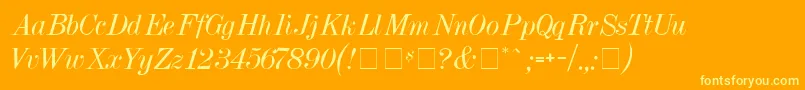 Czcionka PolarSsiItalic – żółte czcionki na pomarańczowym tle