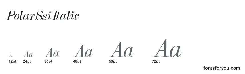 Größen der Schriftart PolarSsiItalic