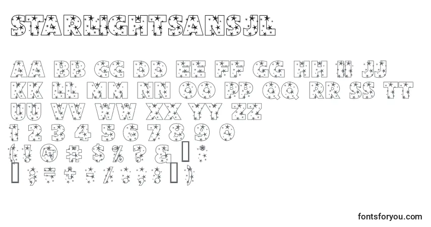Schriftart StarlightSansJl – Alphabet, Zahlen, spezielle Symbole