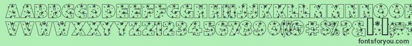 StarlightSansJl Font – Black Fonts on Green Background