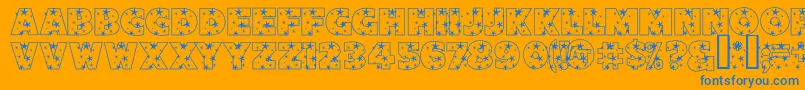 StarlightSansJl Font – Blue Fonts on Orange Background