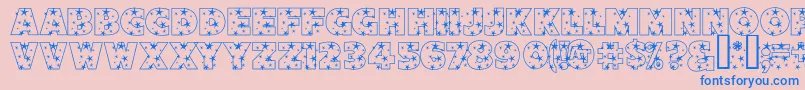 StarlightSansJl Font – Blue Fonts on Pink Background