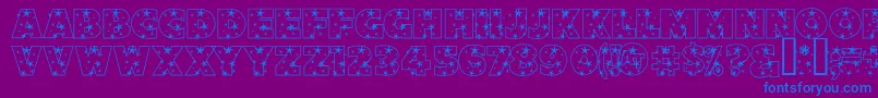 StarlightSansJl Font – Blue Fonts on Purple Background
