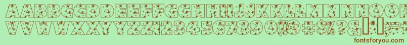 StarlightSansJl Font – Brown Fonts on Green Background