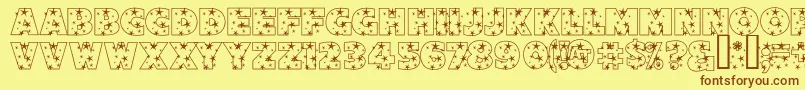 StarlightSansJl Font – Brown Fonts on Yellow Background