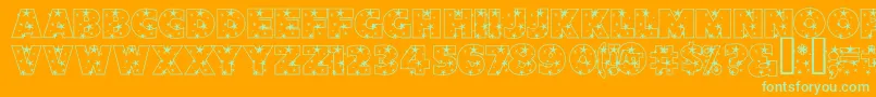 StarlightSansJl Font – Green Fonts on Orange Background