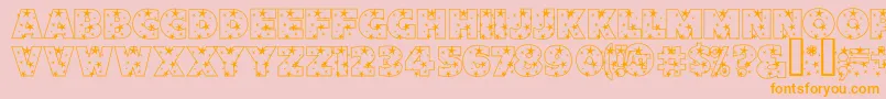 StarlightSansJl Font – Orange Fonts on Pink Background