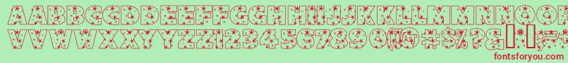 StarlightSansJl Font – Red Fonts on Green Background