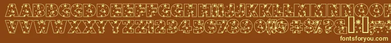 StarlightSansJl Font – Yellow Fonts on Brown Background