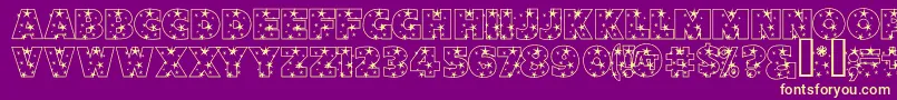StarlightSansJl Font – Yellow Fonts on Purple Background