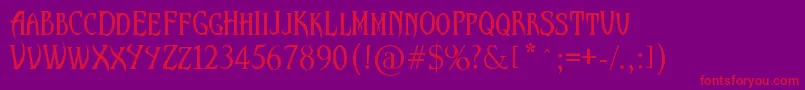 MaleficFontByJenizu3 Font – Red Fonts on Purple Background