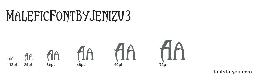 Größen der Schriftart MaleficFontByJenizu3