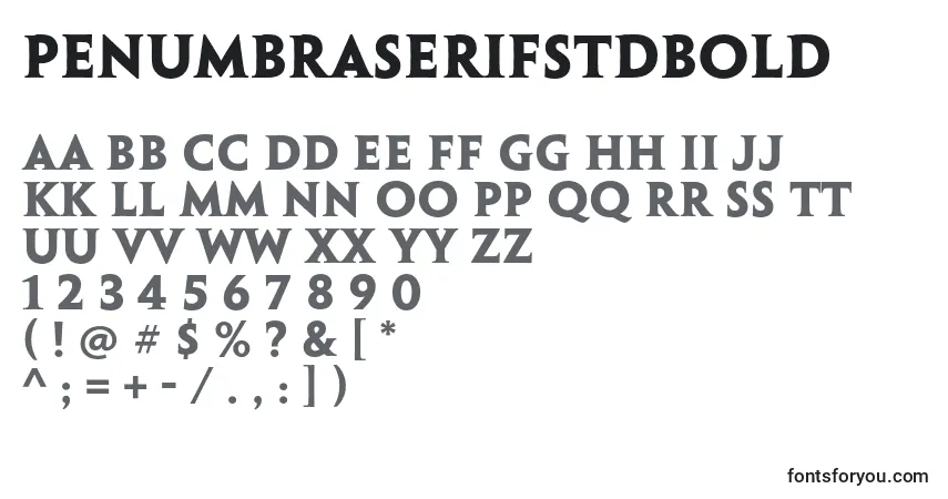 A fonte PenumbraserifstdBold – alfabeto, números, caracteres especiais