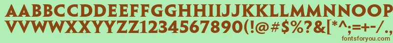 Шрифт PenumbraserifstdBold – коричневые шрифты на зелёном фоне