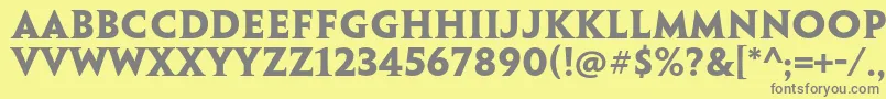 フォントPenumbraserifstdBold – 黄色の背景に灰色の文字