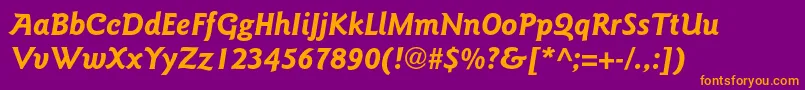 GoudysansstdBolditalic Font – Orange Fonts on Purple Background