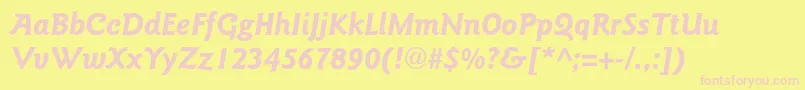 GoudysansstdBolditalic Font – Pink Fonts on Yellow Background