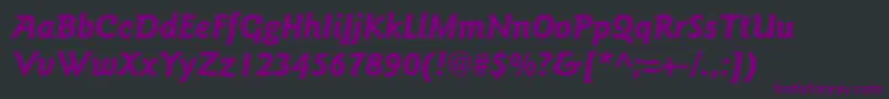 Шрифт GoudysansstdBolditalic – фиолетовые шрифты на чёрном фоне