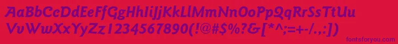 GoudysansstdBolditalic Font – Purple Fonts on Red Background