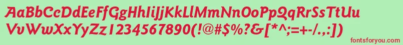 GoudysansstdBolditalic Font – Red Fonts on Green Background