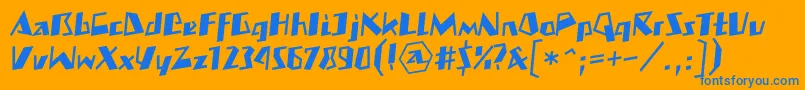 Mateoboldll Font – Blue Fonts on Orange Background