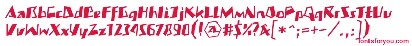 フォントMateoboldll – 白い背景に赤い文字