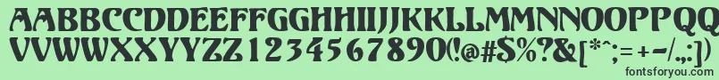 フォントElizabetaModern – 緑の背景に黒い文字