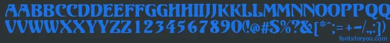 ElizabetaModern Font – Blue Fonts on Black Background