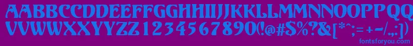 ElizabetaModern Font – Blue Fonts on Purple Background