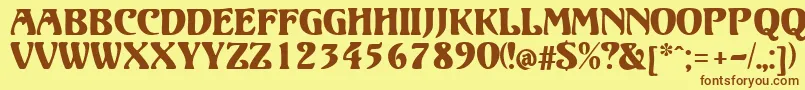 ElizabetaModern Font – Brown Fonts on Yellow Background