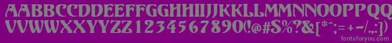 Fonte ElizabetaModern – fontes cinzas em um fundo violeta