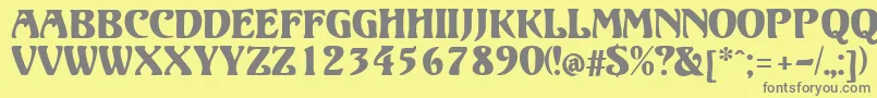 フォントElizabetaModern – 黄色の背景に灰色の文字